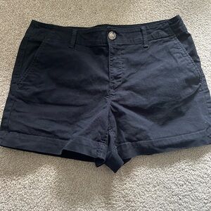 Ann Taylor LOFT The Washed Twill‎ Short 4” Inseam in Black Size 8 EUC